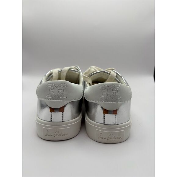 Sam Edelman Women's Ethyl Lace Up Sneakers metallic Silver 7.5 Casual NEW - Picture 4 of 9